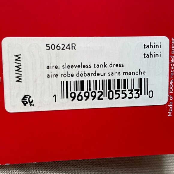 Spanx Aire. Sleeveless Tank Dress w Belt & Shoulder Pads Tahini Tan Sz M NWT - Picture 11 of 15